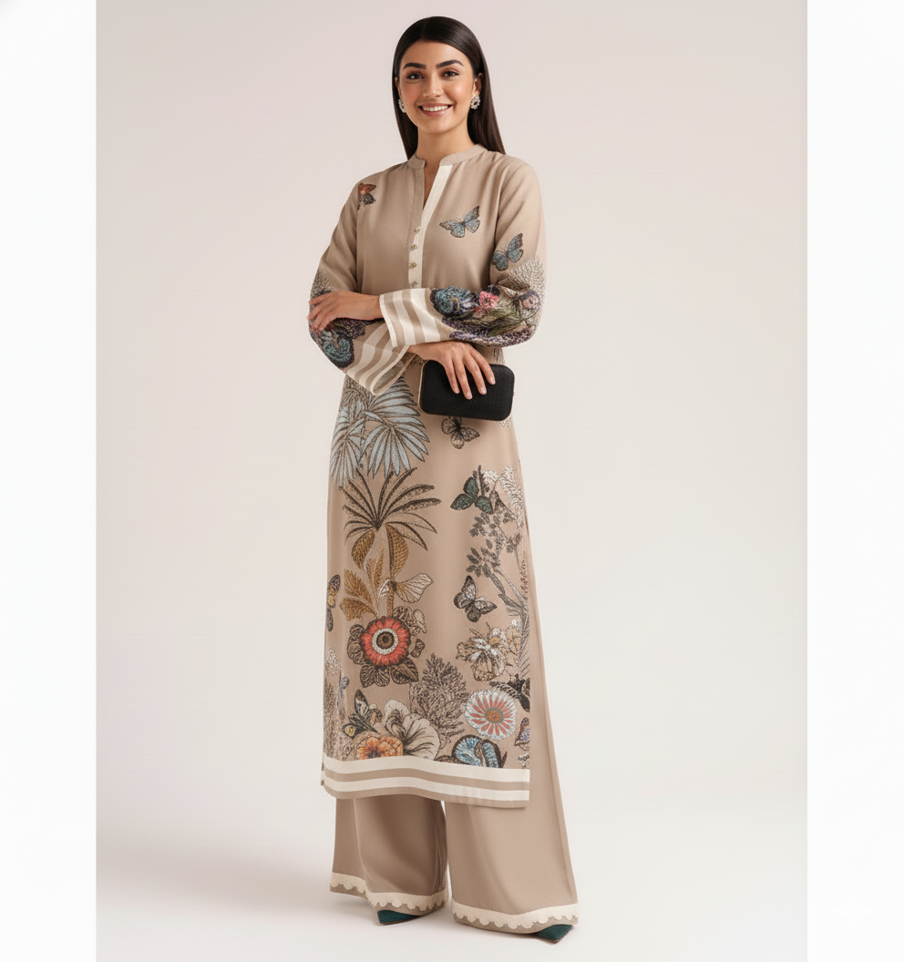 Women's Multi Digital Print Rayon Cord Set | Stylish Girls Co-ord set | Pakistani Style Cord Set For Women