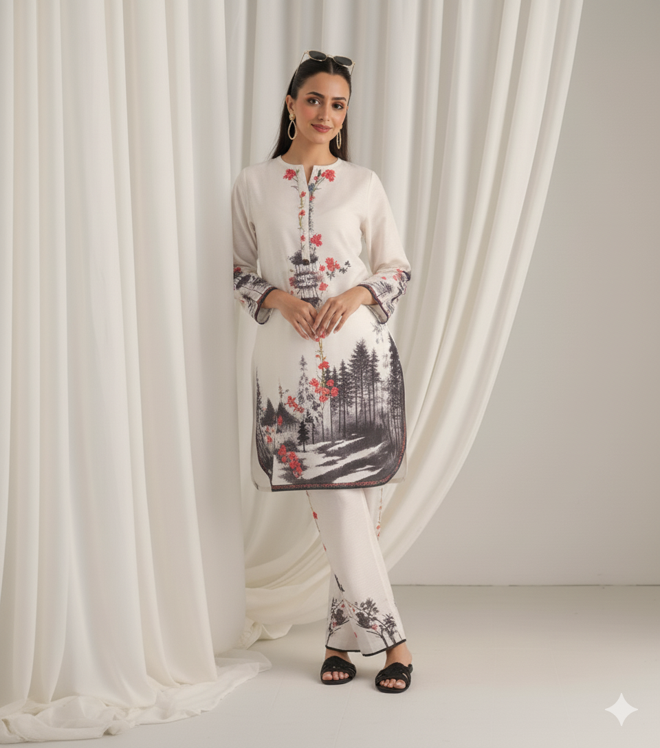 Women's Multi Digital Print Rayon Cord Set | Stylish Girls Co-ord set | Pakistani Style Cord Set For Women