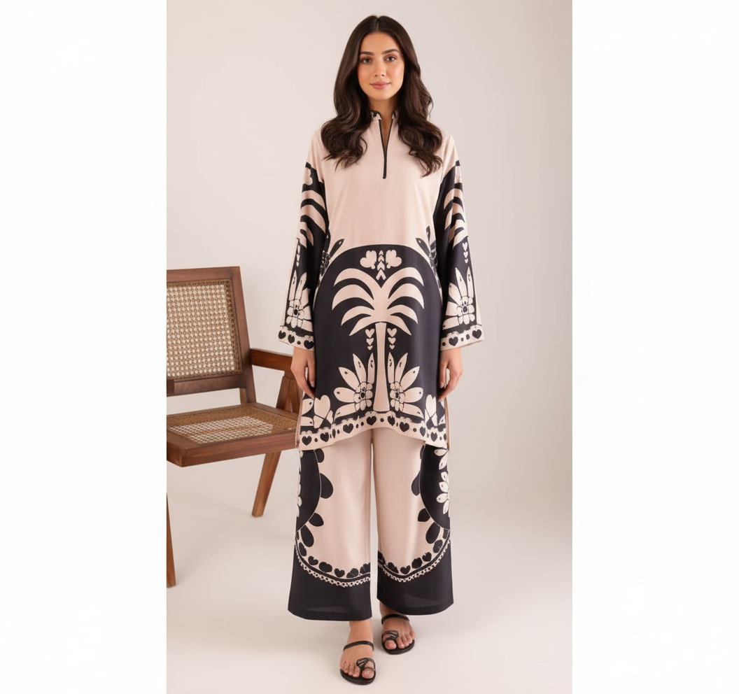 Women's Multi Digital Print Rayon Cord Set | Stylish Girls Co-ord set | Pakistani Style Cord Set For Women