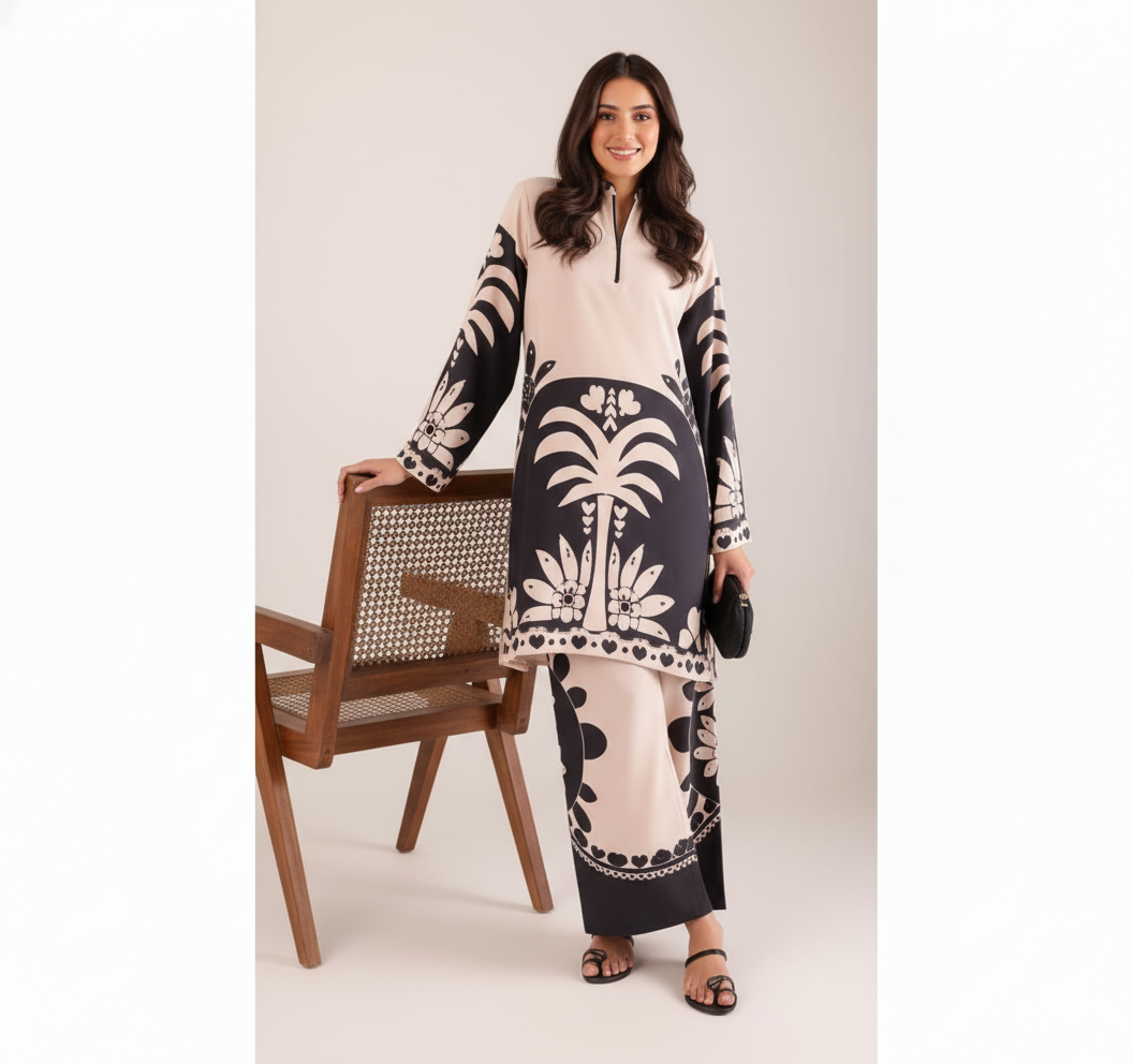 Women's Multi Digital Print Rayon Cord Set | Stylish Girls Co-ord set | Pakistani Style Cord Set For Women