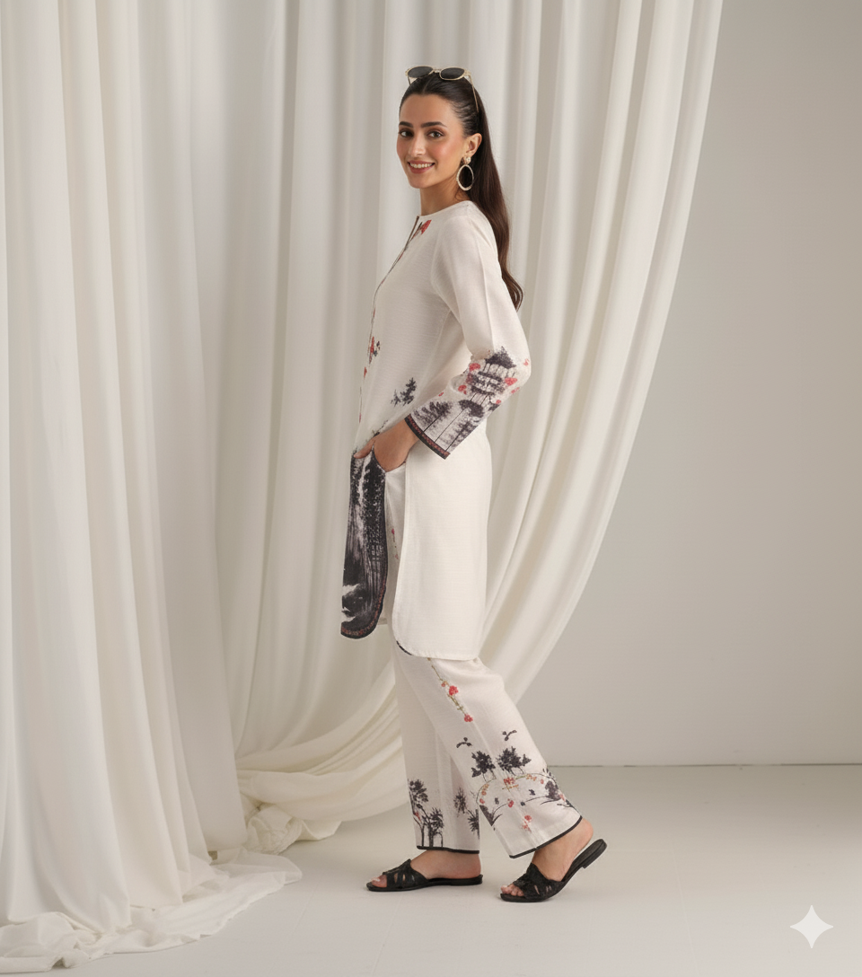 Women's Multi Digital Print Rayon Cord Set | Stylish Girls Co-ord set | Pakistani Style Cord Set For Women