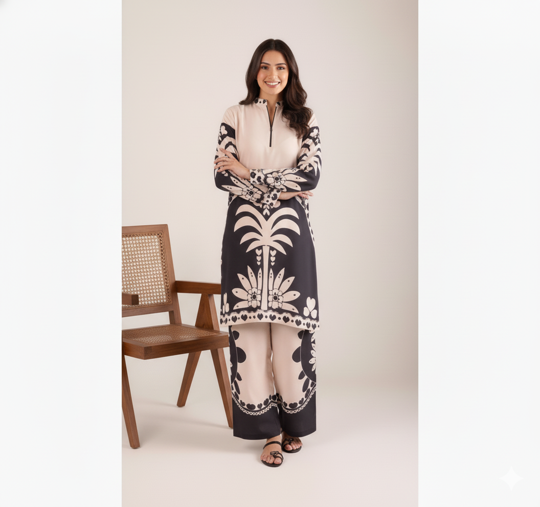 Women's Multi Digital Print Rayon Cord Set | Stylish Girls Co-ord set | Pakistani Style Cord Set For Women