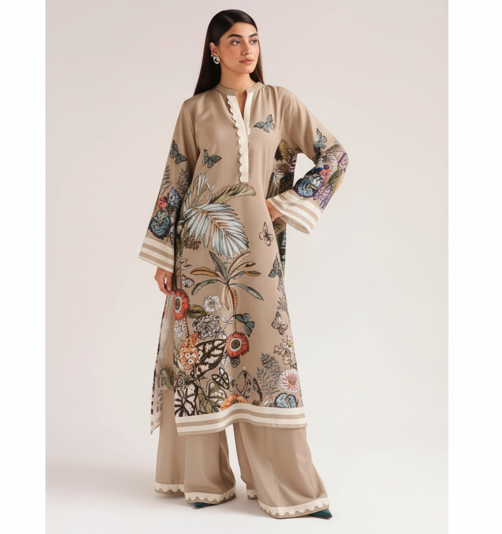 Women's Multi Digital Print Rayon Cord Set | Stylish Girls Co-ord set | Pakistani Style Cord Set For Women